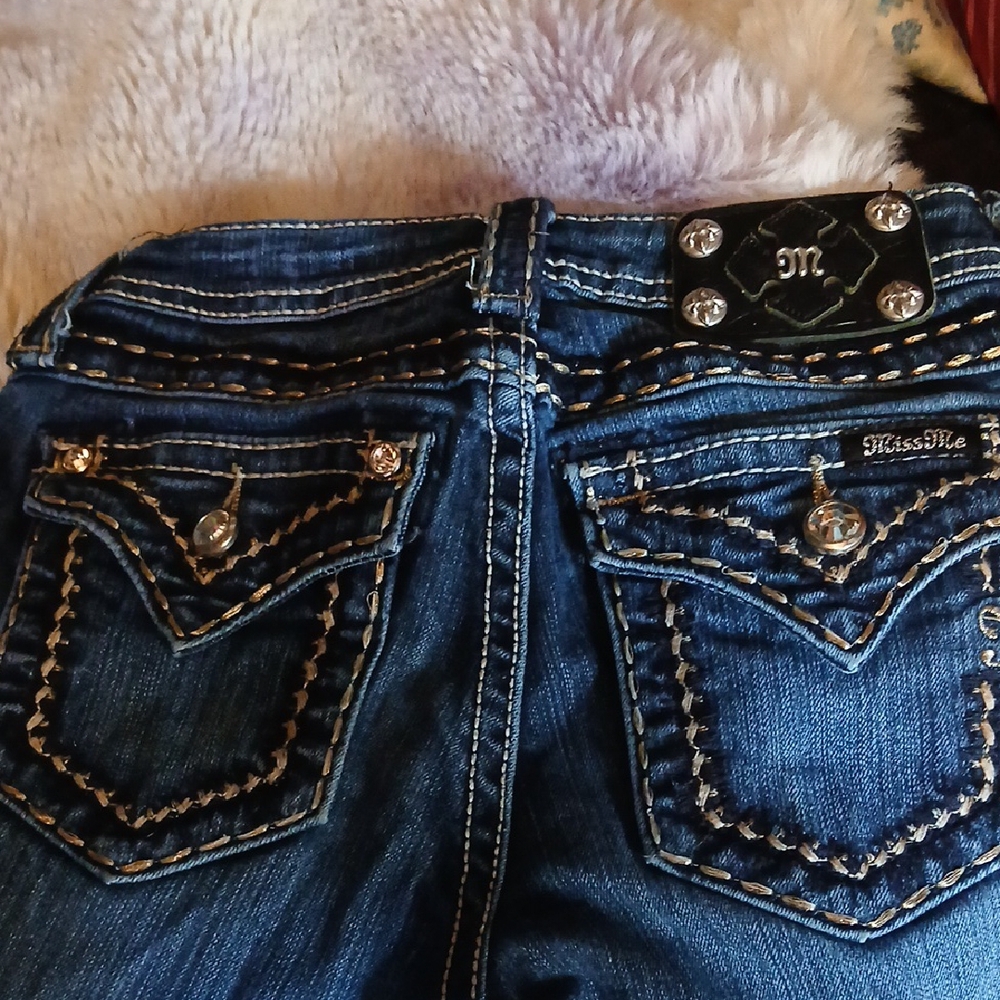 Miss Me Dark Blue Embellished Jeans